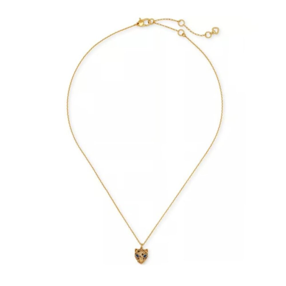 Kate Spade New York Fierce Leopard Mini Pendant Necklace Gold
